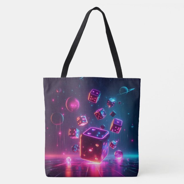 Galactic Dice 🎲 Shoulder Tote Bag (Front)