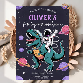 Galactic Dino Blast Celebration Invitation