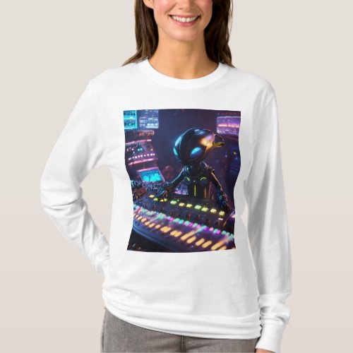 Galactic DJ Robot  Hitchhikers Guide Adventure  T_Shirt