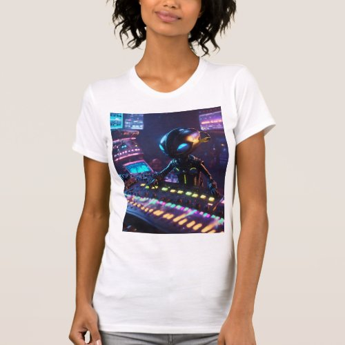 Galactic DJ Robot  Hitchhikers Guide Adventure  T_Shirt