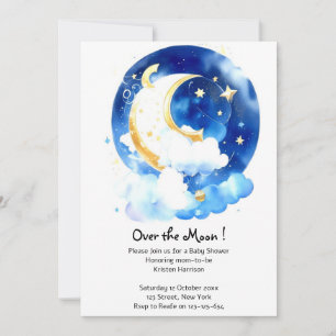 Galactic Dreams: Moon & Stars Baby Shower Invitation