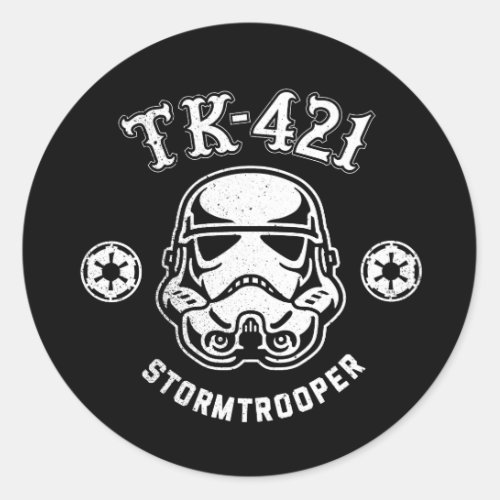 Galactic Empire Stormtrooper TK_421 Retro Graphic Classic Round Sticker