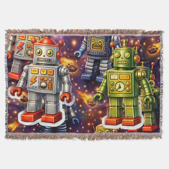 Galactic exploration cosmic art throw blanket (Front)