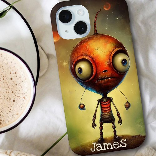 Galactic Explorer Personalized Robot Space Odyssey iPhone 15 Case