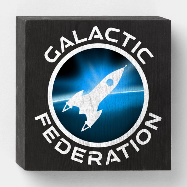 Galactic Federation Logo Wooden Box Sign (Front Horizontal)