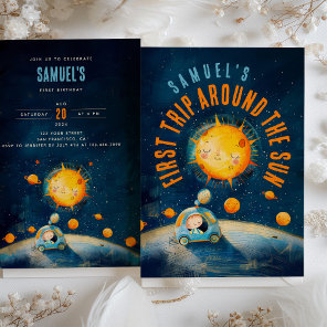 Galactic First Birthday: Solar Orbit Celebration Invitation
