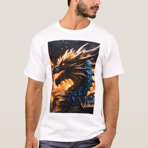 Galactic Fury Fire born Dragon T_Shirt