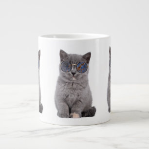Galactic Gaze The Stellar Kitty in Sunglasses Giant Coffee Mug