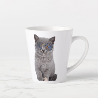 Galactic Gaze The Stellar Kitty in Sunglasses Latte Mug