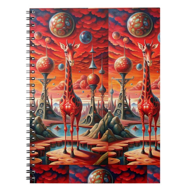  "Galactic Giraffe Dreams Notebook" Notebook (Front)