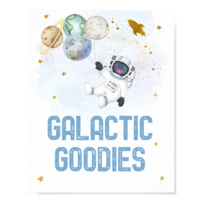 Galactic Goodies Astronaut Outer Space Birthday Poster