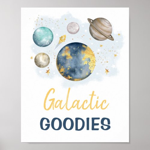 Galactic Goodies Outer Space Galaxy Boy Birthday Poster