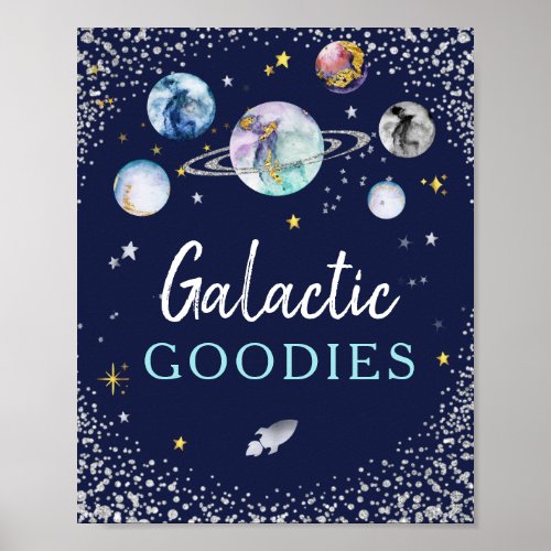 Galactic Goodies Space Galaxy Birthday Poster