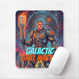 Galactic Grill Master Funny Sci-Fi Pop Art Comic Mouse Pad