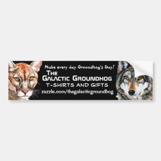 Galactic Groundhog Panther & Wolf Bumper Sticker