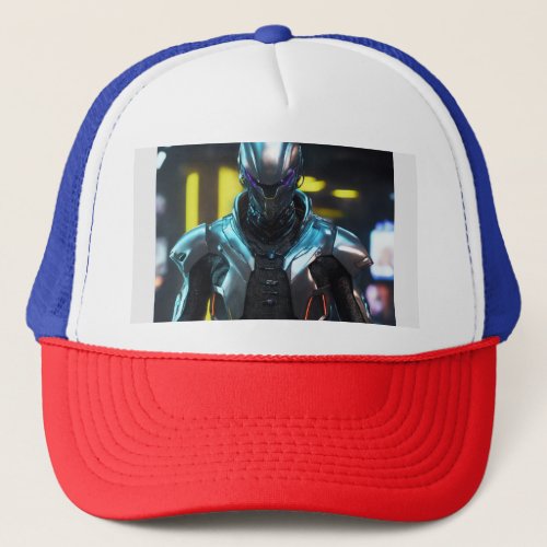 Galactic Guardian Tough Man Alien Printed  Trucker Hat