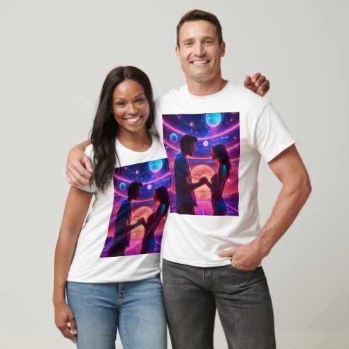 Galactic Harmony Celestial Dance T_Shirt