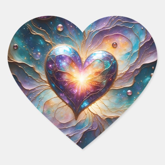 Galactic Heart of the Universe Heart Sticker (Front)