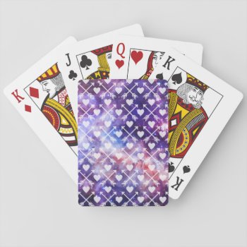 Galactic Hearts And Arrows Playing Cards by PatternPlethora at Zazzle