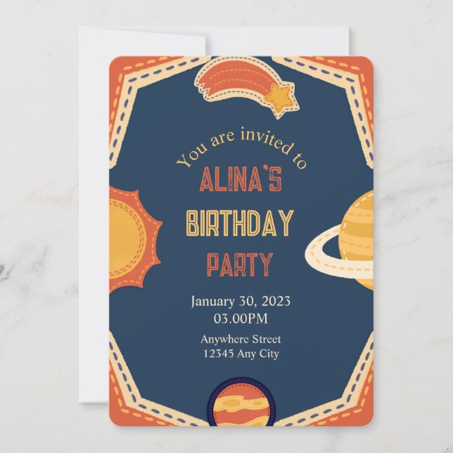 Galactic kid birthday Invitation (Front)