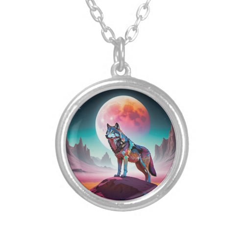 Galactic Landscape Silver Plated Necklace