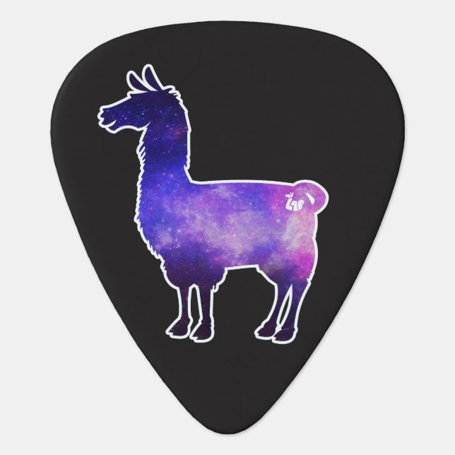 Galactic Llama Guitar Pick (Front)