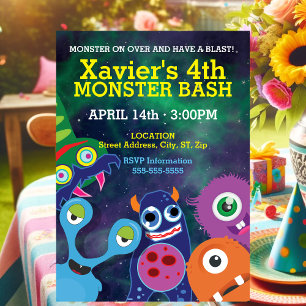 Galactic Monster Mash Birthday Invitation
