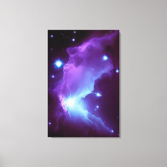 Galactic Nebula Starburst Night Sky Wrapped Canvas Print (Front)