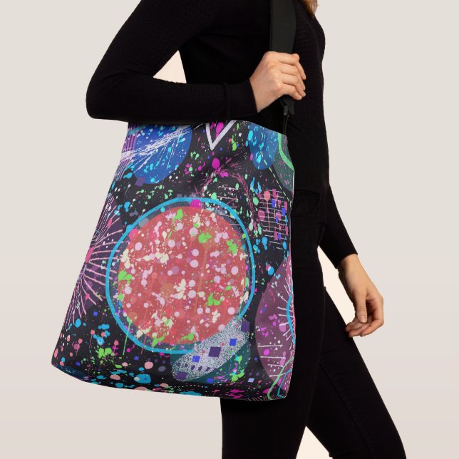 Galactic Neighborhood: Abstract Art Crossbody Bag (Close Up)