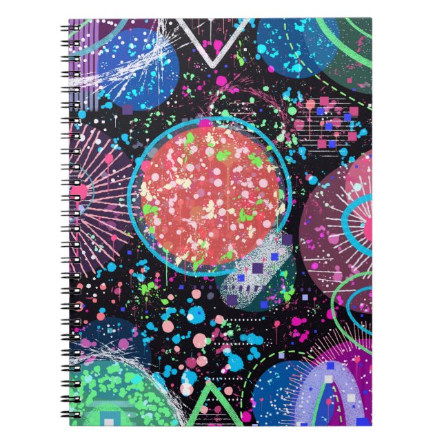 Galactic Neighborhood: Abstract Art  Postcard Notebook (Front)