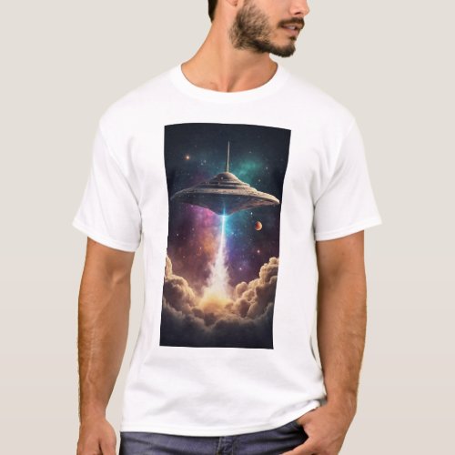 Galactic Odyssey Apparel Gravity_Defying Spaceshi T_Shirt