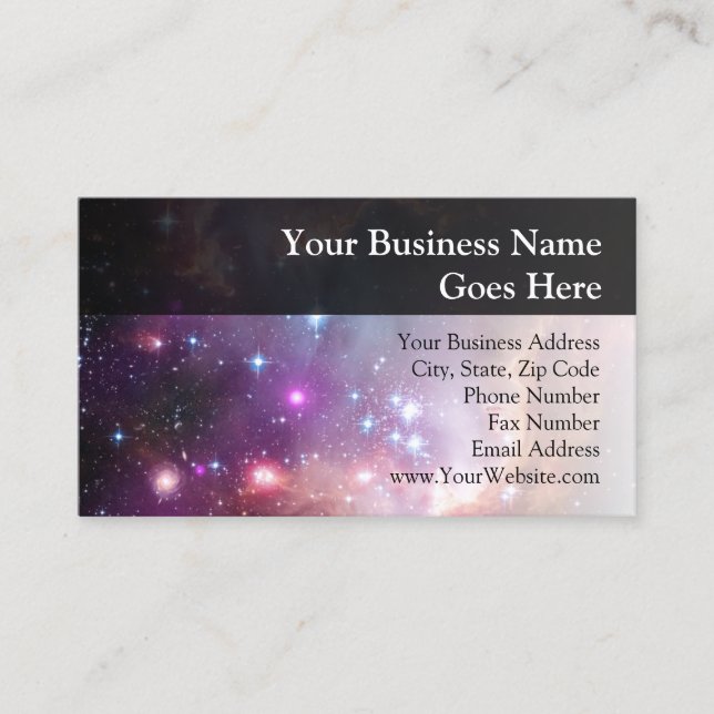 Galactic Outer Space Purple Business Card (Front)