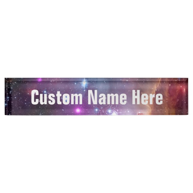 Galactic Outer Space Purple Nebulae Name Plate (Front)