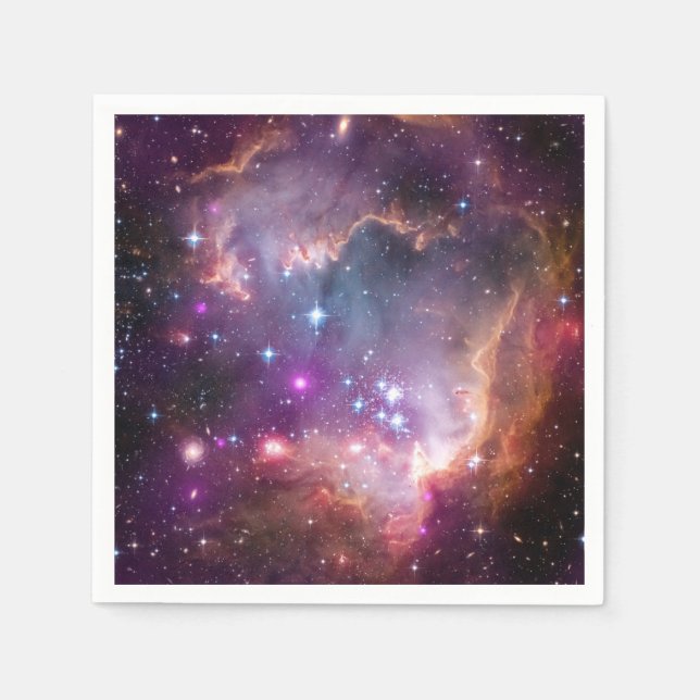 Galactic Outer Space Purple Nebulae Paper Napkins (Front)