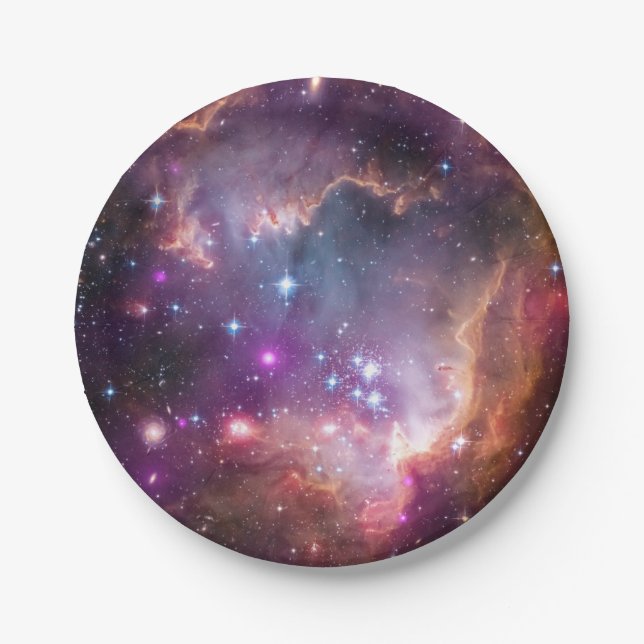 Galactic Outer Space Purple Nebulae Paper Plates (Front)