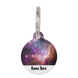 Galactic Outer Space Purple Nebulae Pet ID Tag