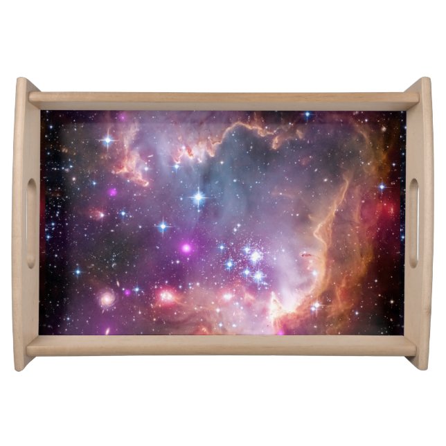 Galactic Outer Space Purple Nebulae Serving Tray (Front)