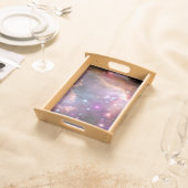 Galactic Outer Space Purple Nebulae Serving Tray (Front)