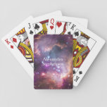 Galactic Outer Space Purple Personalized Playing Cards