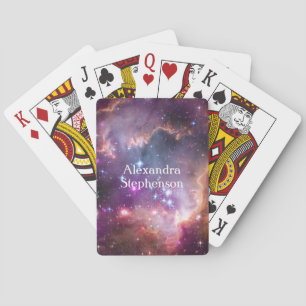 Galactic Outer Space Purple Personalized Poker Cards