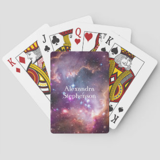 Galactic Outer Space Purple Personalized Poker Cards