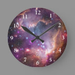 Galactic Outer Space Purple Round Clock
