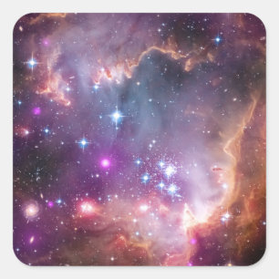 Galactic Outer Space Purple Square Sticker