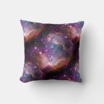 Galactic Outer Space Purple Throw Pillow