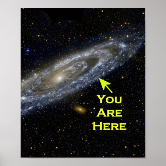 Galactic Perspective. You are here in the universe Poster