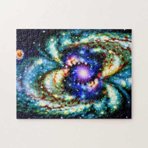 Galactic Purple Blue Explosion Space Time Skyscape Jigsaw Puzzle