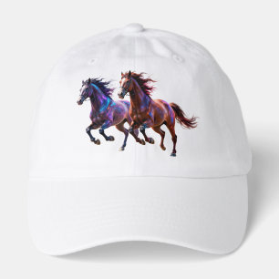 Galactic Running Neon Mystic Horses Pair Fantasy Hat