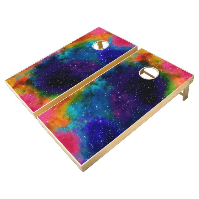 Galactic Sci-Fi Wedding Cornhole Set (Angled)
