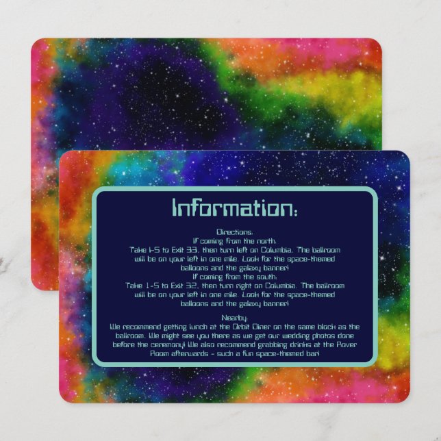 Galactic Sci-Fi Wedding Enclosure Card (Front/Back)