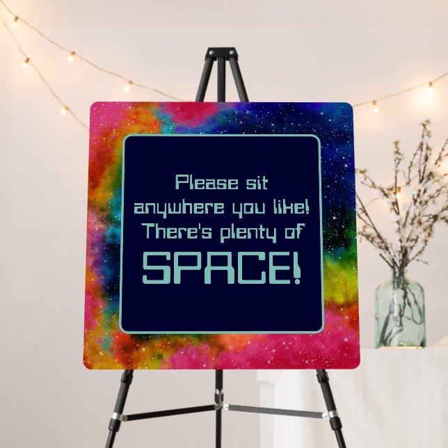 Galactic Sci-Fi Wedding Funny Seating Chart Foam Board (In Situ (Stand))